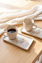 Taupe Bloom Natural Stone Coffee Presentation Set 4 Pieces for 2 People 22519-20