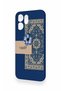 Oppo Reno 14F Compatible Blue Ethnic Carpet Pattern Silicone Case - 4