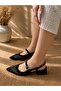 Amore Black Tulle Polka Dot 3 cm Short Heel Strap Sandals Shoes - 6