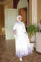 Ecru Patterned Dress with Elastic Waist