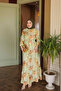 Green Skirted Patterned Viscose Dress