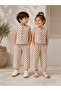 Girl's and Boy's Square Patterned 2-Piece Set Vest and Pants Combination