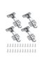 Soft Close Door Hinges, 110 Degree Self Closing Full Overlay Kitchen Cabinet Folding Hinges, Heavy Duty Concealed Furniture Cupboard Door Hydraulic Hinges Mounting Screws (4)