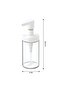 Clear Glass Foaming Soap Dispenser Bottle with White Pump, Refillable Container - 2