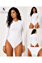 Women's Long Sleeve Hook-And-Eye Bodysuit - Soft Texture - 3