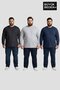 Men's Large Size 3-Piece Set Long Sleeve Crew Neck T-Shirt Spr26Bts942+3