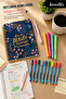 Campus Beauty Series University Stationery Set – 120 Sheets Lined Notebook, 0.7 Versatil Pen, 4 Pastel Highlighters, 9 Color Fineliner - 2