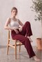 Set of 2 High Waist Wide Leg Striped Camisole Summer Pajama Bottoms - 5