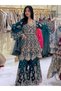 Zinc Net Top Palazzo & Dupatta - HRT5162 | Zinc -Size:M-38-Inches