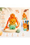 550 ml Teddy Bear Children's Water Bottle with Straw, Bpa-Free, Leak-Proof, Water Bottle with Strap - 2
