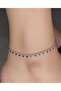 Women's Silver Color Minimal Sequin Detailed Chain Anklet - 2