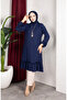 Bürümcük Fabric Skirt Gathered Tunic 0903-04 Navy Blue - 2