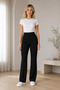 Black Crepe Fabric High Waist Office Trousers Black Fabric Trousers 150 - 5