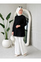 Women's Premium Scallop Lace Black Hijab Shirt - 3