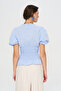 Women's Gathered Balloon Sleeve Striped Blouse - 5