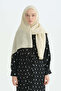 Logo Pattern Naia Cotton Shawl - Cream