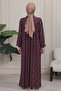 Floral Print Round Robe Mother Hijab Dress - 6