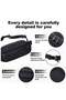 Unisex Small Cross Body Waist Pouch with Adjustable Buckle PU Coated Watter Resistant Shoulder bag for Men and Women on Travel Hiking, YB00043, Black - 3