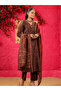 Rust Viscose Kameez Salwar & Dupatta - VRN1014 | Rust-Size:S-36-Inches - 3