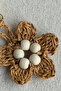 La'Graccio Paris Wicker Flower Keychain Wicker Mink Flower - 2