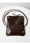 Women's Brown Chain Strap Baguette Shoulder Bag with Zipper Detail - 3