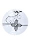 Floral Printed Dinner Plate White/Black 7.5cm