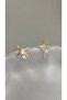 Women's Silver Color Minimal Earrings with Pole Star Figure and Stones - 4