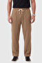 Brown 97% Cotton Muslin Fabric Comfortable Fit Breathable Summer Men's Trousers 2600260 - 2