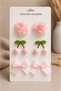 Set of 6 Baby Kids' Buckles with Cherry Flowers and Bows