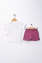 1/5 Years Old Strawberry Printed Basic T-Shirt and Shorts Kids Set - 3