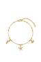 Non-Tarnishing Starfish Seashell Zircon Stone Steel Anklet - 2