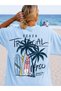 Women's Oversize T-Shirt Tropical Printed 100% Cotton T-Shirt Comfortable Fit