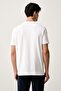 Men's Comfortable Fit Logo Embossed Cotton Short Sleeve White T-Shirt - 4