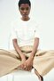 Linen-blend ankle-length trousers