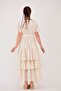 Women's Authentic Double-Collar Layered Raw Bohemian Dress - 2