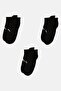 Kids Boy 3 Pairs Brand Logo Ankle Socks, Black - 3