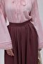 Pleated Linen Skirt Plum - 3