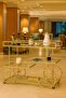 Bar Cart Metal Bar Cart with Glass Shelves – 3-Tier Rolling Beverage Cart with Decorative Wheels - 5