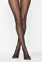 Women's Black Premium 40 Den Matte Transparent Toe Pantyhose - 2