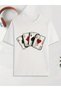 Men's White 4 as Printed Oversize T-Shirt