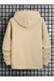 Unisex Beige 4 as Printed 3 Thread Hooded Hoodie Sweatshirt - 2
