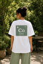 Premium Coffee Element Oversize Unisex T-Shirt 100% Cotton Periodic Table Coffee Themed White T-Shirt