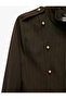 Long Sleeve Buckle Detailed Epaulet Zipper High Collar Crop Jacket - 5