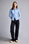 Cotton Fitted Shirt with Collar Stripes and Bengaline Long Sleeves I2826Ax26Au - 2