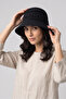 Women's Black Natural Straw Bucket Hat |   Bucket Model Suitable for Summer Beach Use - 3