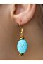 Natural Stone Turquoise Hematite Natural Stone Dangle Women's Earrings Euku37A