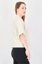 Women Relaxed Fit Short Sleeve Outdoor Crop Polo Shirt, Beige - 2