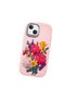 iPhone 13 Compatible Case Camera Protector Pink Silicone Couple Phone Case with Floral Pattern - 3