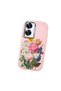 Realme C55 Compatible Case Camera Protector Pink Silicone Couple Phone Case with Floral Pattern - 3