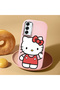 Samsung Galaxy A14 Compatible Case with Camera Protector Pink Silicone Couple Phone Case with Kitty Pattern - 2